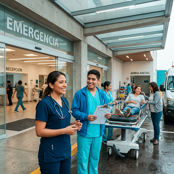 Médicos atendiendo emergencias simbolizando la cobertura de seguro de salud