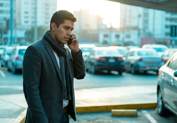 Persona asegurada con seguro vehicular todo riesgo llamando para reportar un siniestro