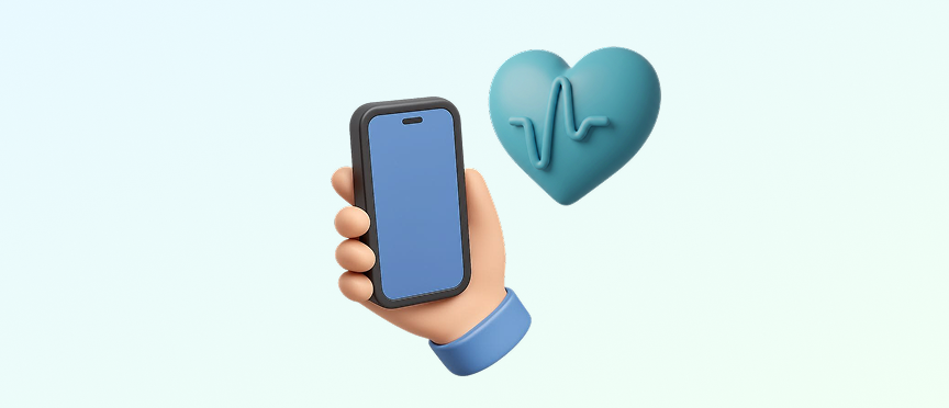 Ícono de celular con un corazón latiendo, simbolizando la importancia de poder gestionar un seguro