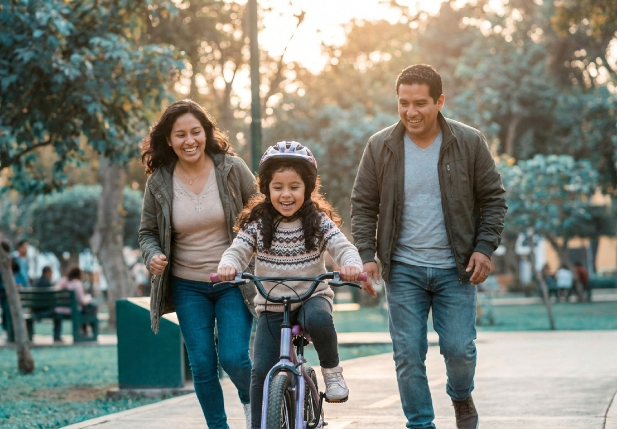 Familia sintiéndose feliz y protegida por su seguro de salud multisalud