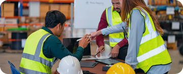 Equipo revisando plan anual de seguridad y salud en el trabajo