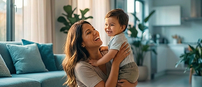 Familia sonriendo felices al haber protegido su futuro con inversiones gracias a inversión flex.