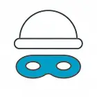 Icono de gorro y antifaz que representa el riesgo de robo de bicicleta