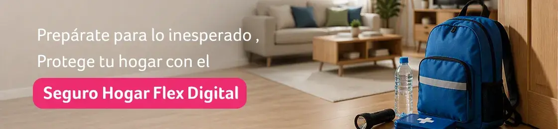 Mochila de emergencia con suministros básicos para la preparación ante desastres y emergencias en el hogar.